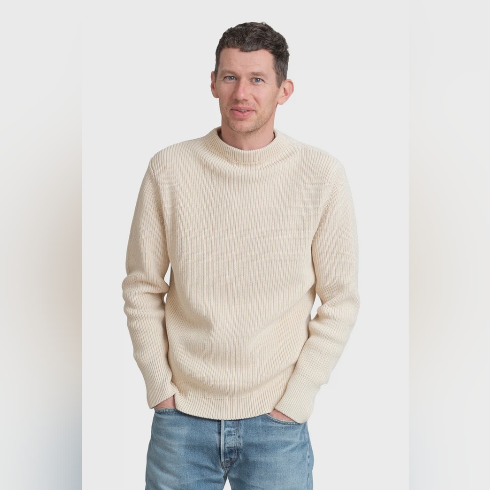 Heritage cotton shaker-stitch mens sweater